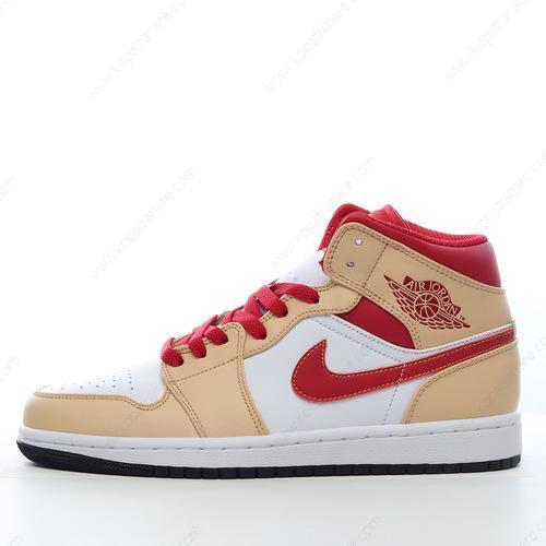 Billiga Nike Air Jordan 1 Mid ‘Vit Röd’ 554724-201