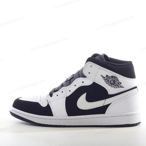 Billiga Nike Air Jordan 1 Mid ‘Vit Svart’ 554725-113